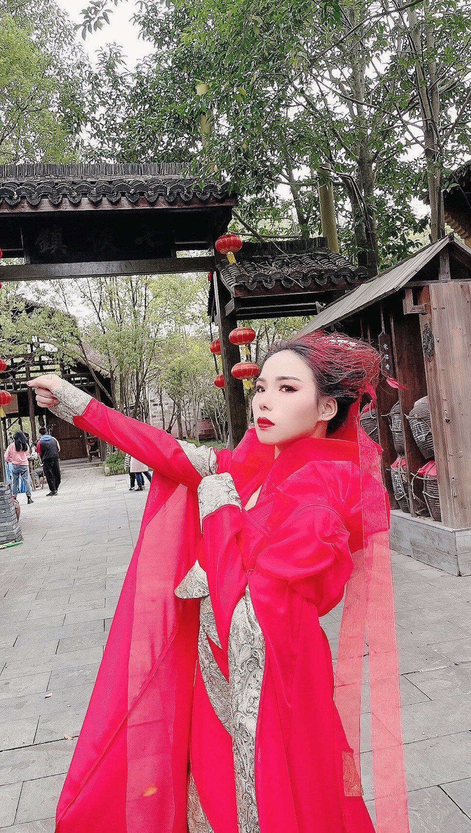 出租雨墨丹青仙剑三龙龙葵红蓝影视古装同款民族服装