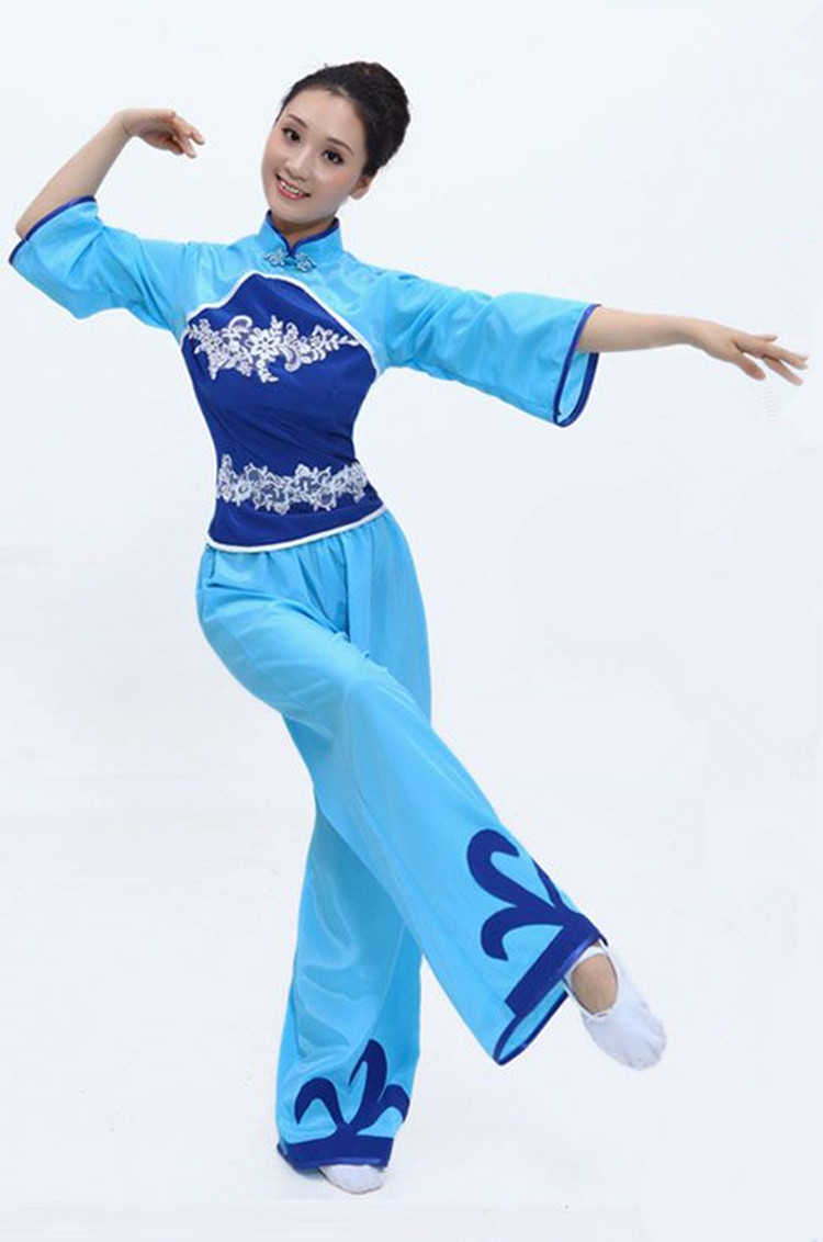 新款映山红秧歌服舞蹈演出服装民族舞扇子舞广场舞女成人表演汉服