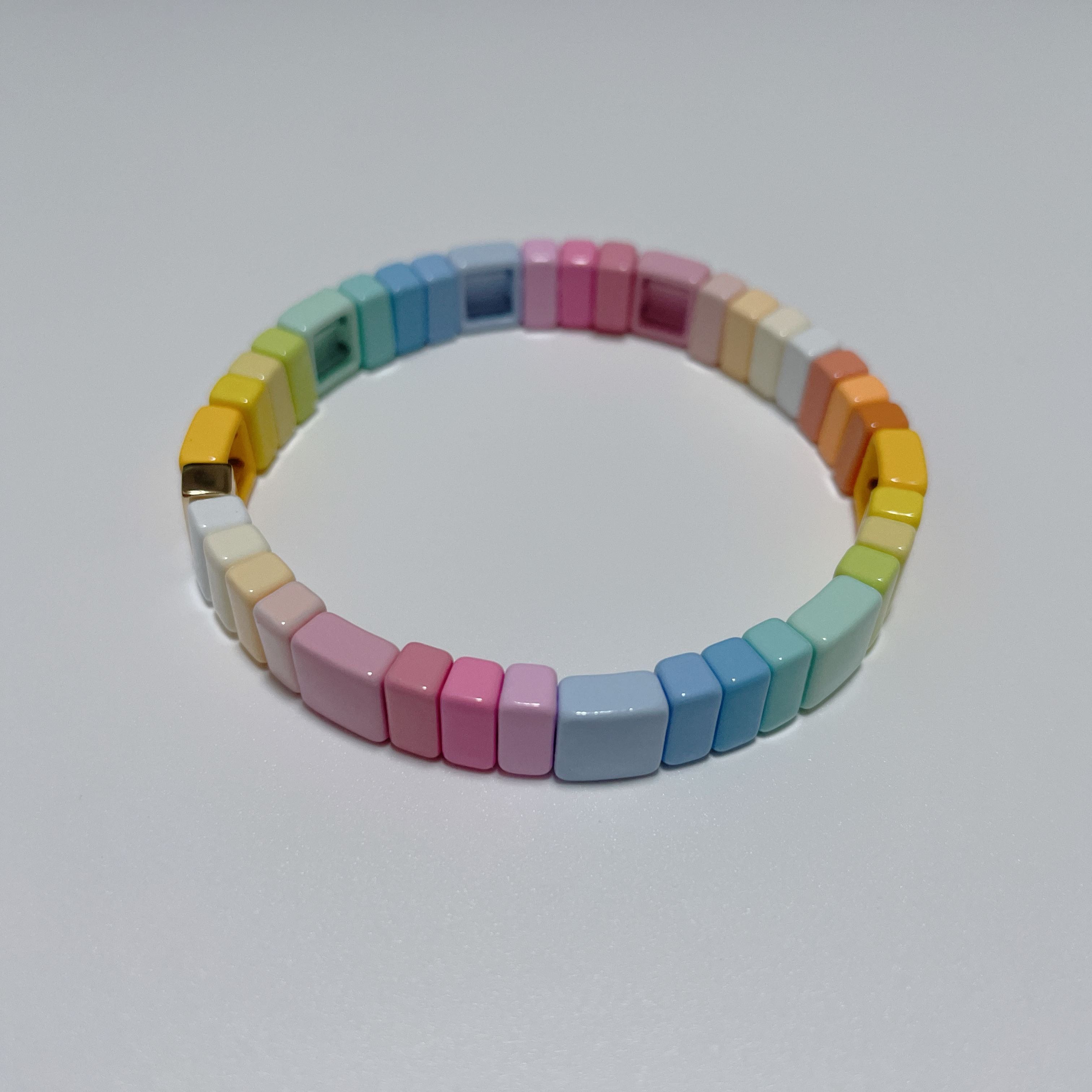 福利利快小众roxannera粉黄蓝渐变色珐琅手链手链