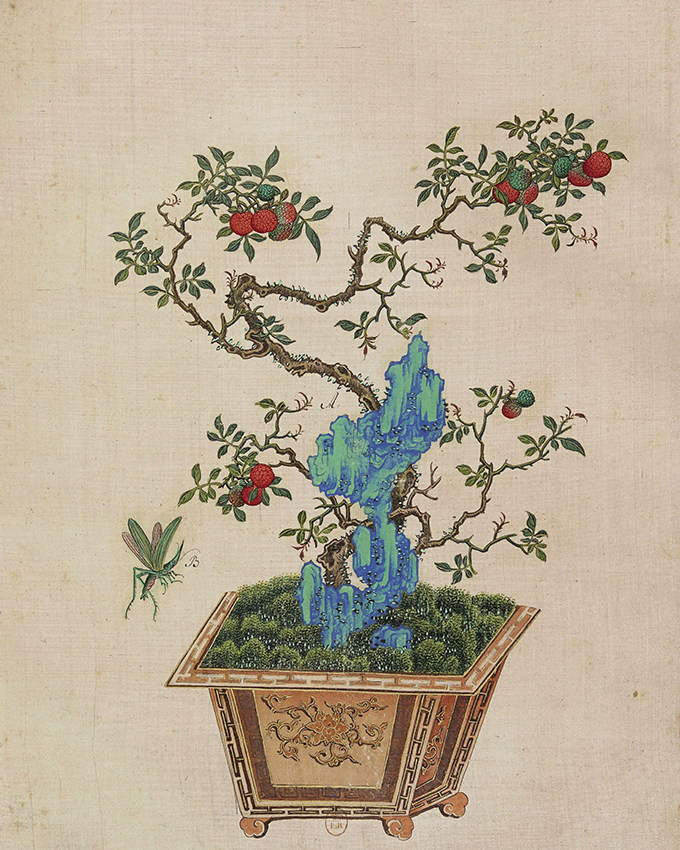 佚名写意工笔画盆景花鸟草虫册页高清复制临摹国画