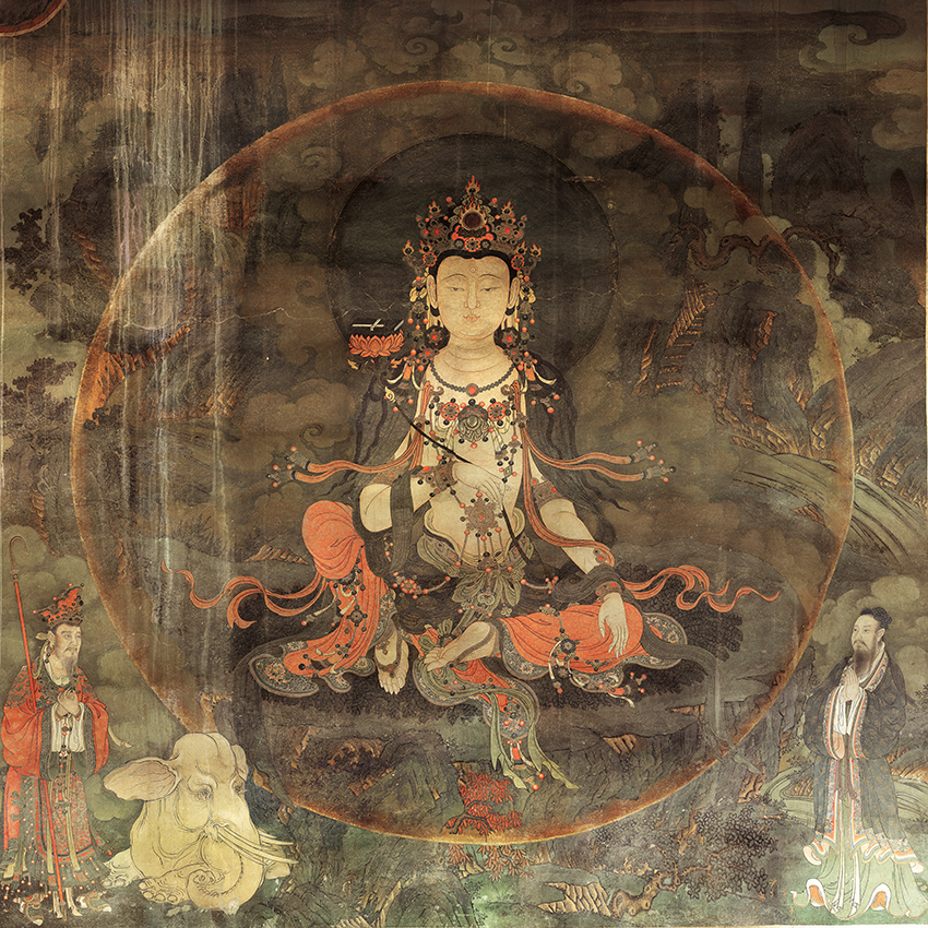 水月观音法海寺壁画佛教菩萨国画复制艺术微喷临摹国画
