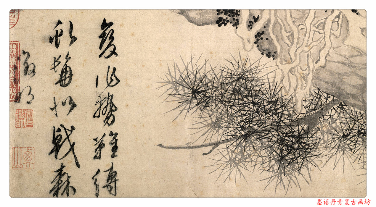 国画装饰画临摹微喷艺术复制高清松树古松古松图国画