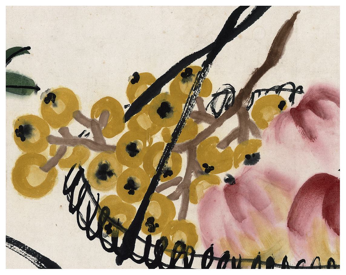 近代齐白石偕山吟馆工笔果蔬花卉横幅装饰画宣纸国画