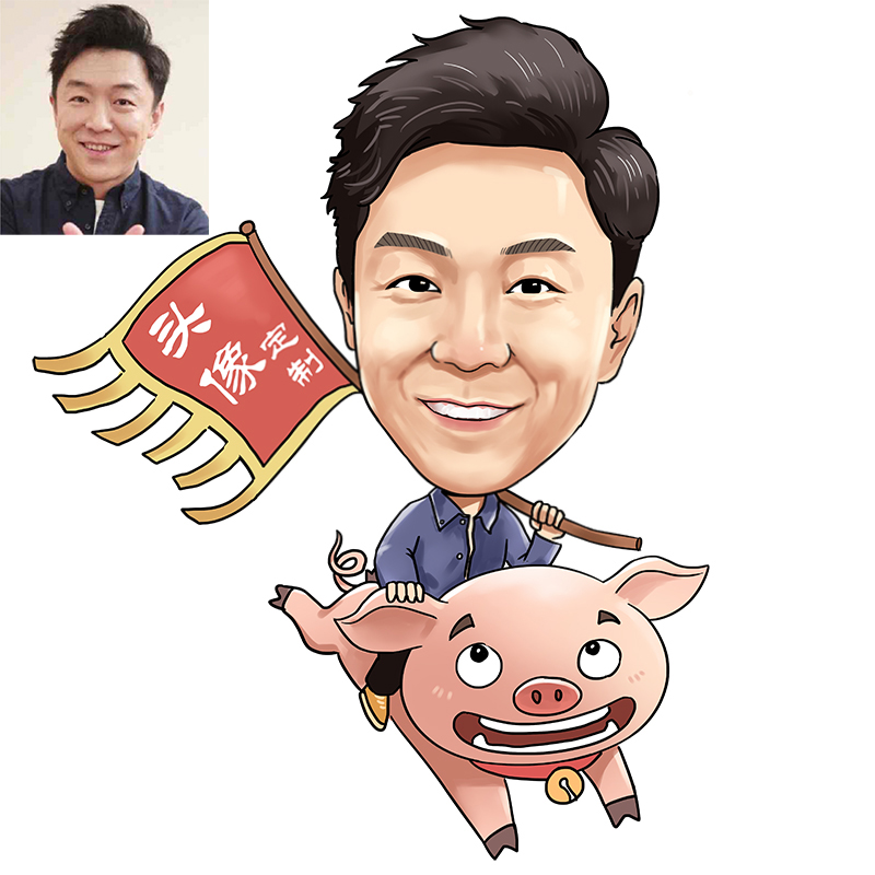 肖像定制logo人物真人照片企业卡通写实夸张手绘真人漫画
