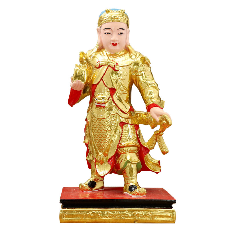 周仓关平将军神像12寸关公副将弟子左右护法寺庙家用供奉树脂佛像