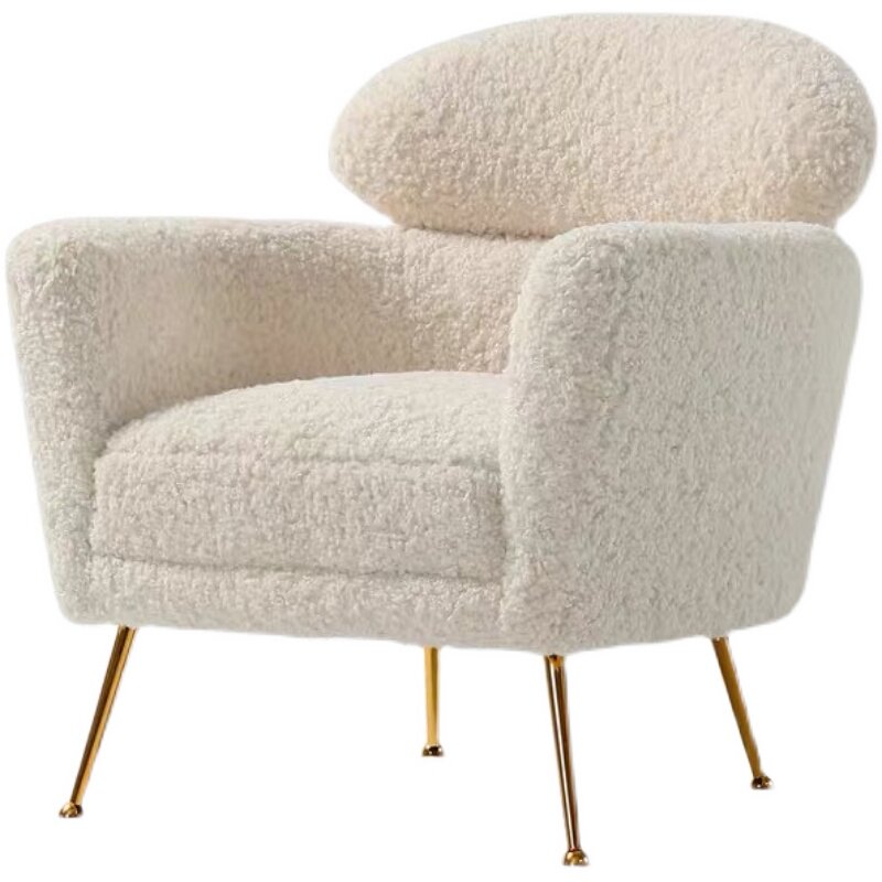 北欧轻奢化妆休闲沙发单人创意创意设计设计师白色沙发椅