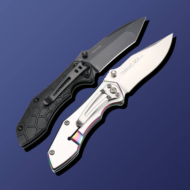 防身原厂库存三刃木折叠7030全钢随身钱夹小刀其他户外刀具