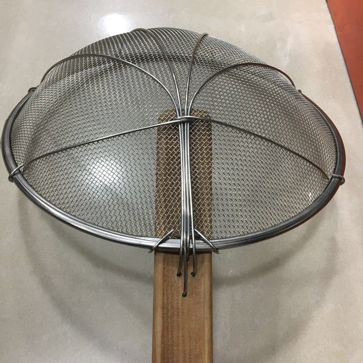 漏勺木柄不锈钢钢线捞篱油炸笊篱商用大号长柄漏勺