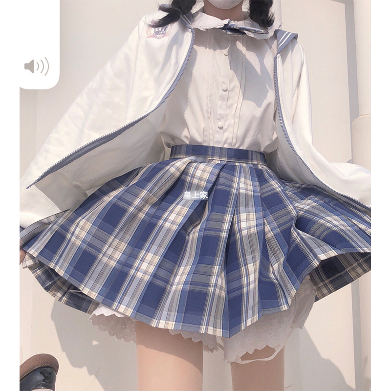 jk裙子格裙短裙夏春秋半身格子百褶裙正版高腰半身裙