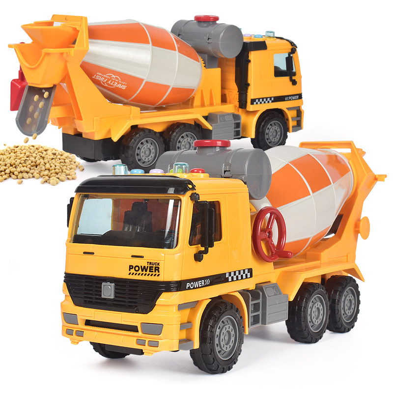 儿童大号混泥土惯性模型声光工程车