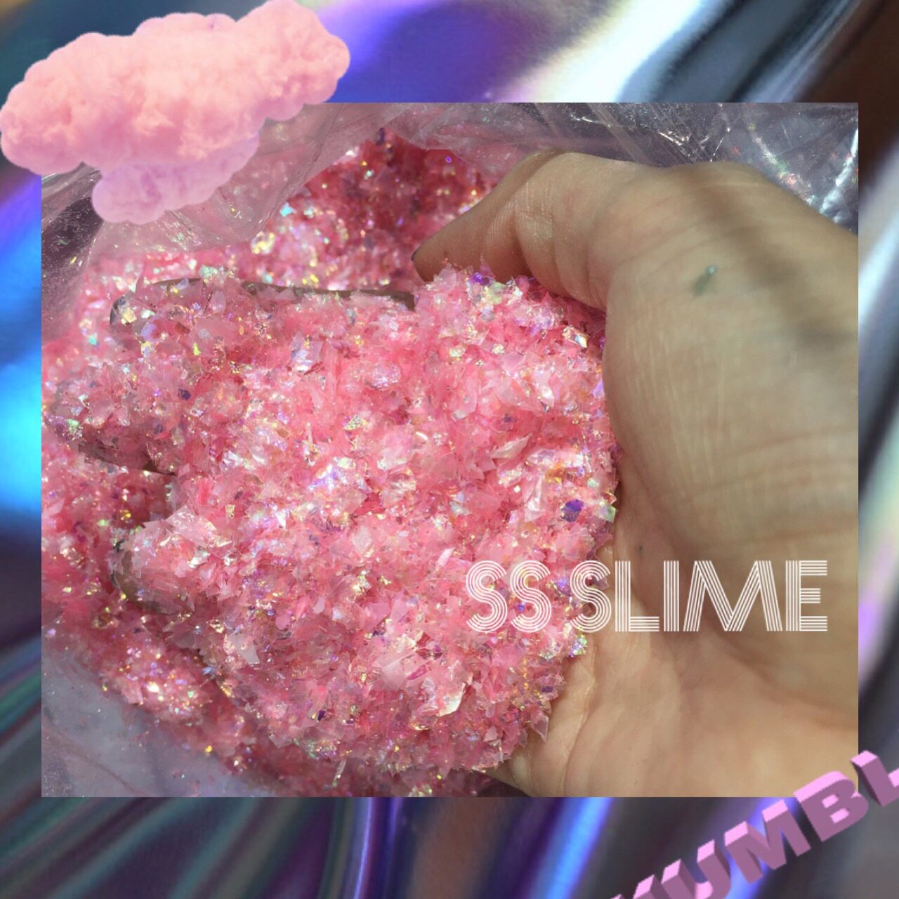 新品片约亮片滴胶美甲贝壳镭射糖果史莱姆5色粘土