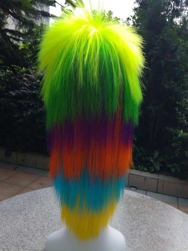 假发七公主七彩杀马特非主流彩色可爱长发个性型发套日常整顶假发