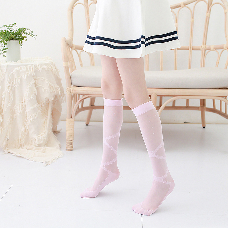 夏季薄款女童中筒袜长筒丝袜儿童高筒小腿丝袜小女孩半截腿袜过膝