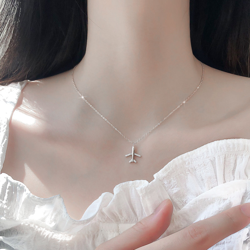 7号设计学生锁骨甜美清新个性银铺项链纯银项链