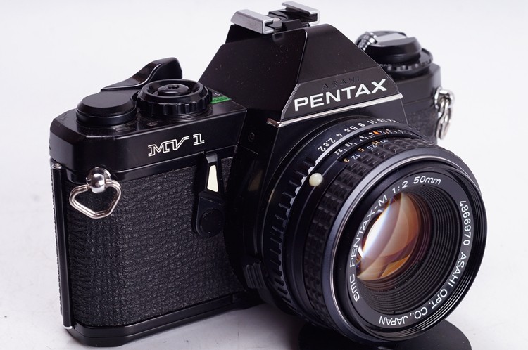 宾得pentaxmv1smcpk套机便携单反相机酷黑不输135胶片单反