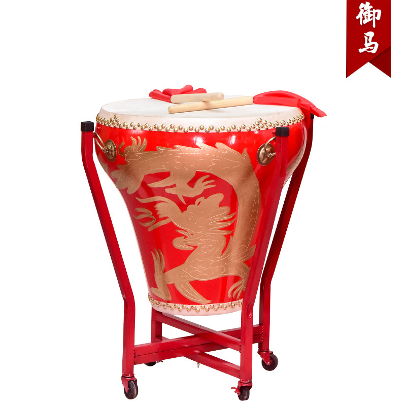 御马16寸18寸花盆民族京剧定音鼓头层牛皮彩绘花盆鼓