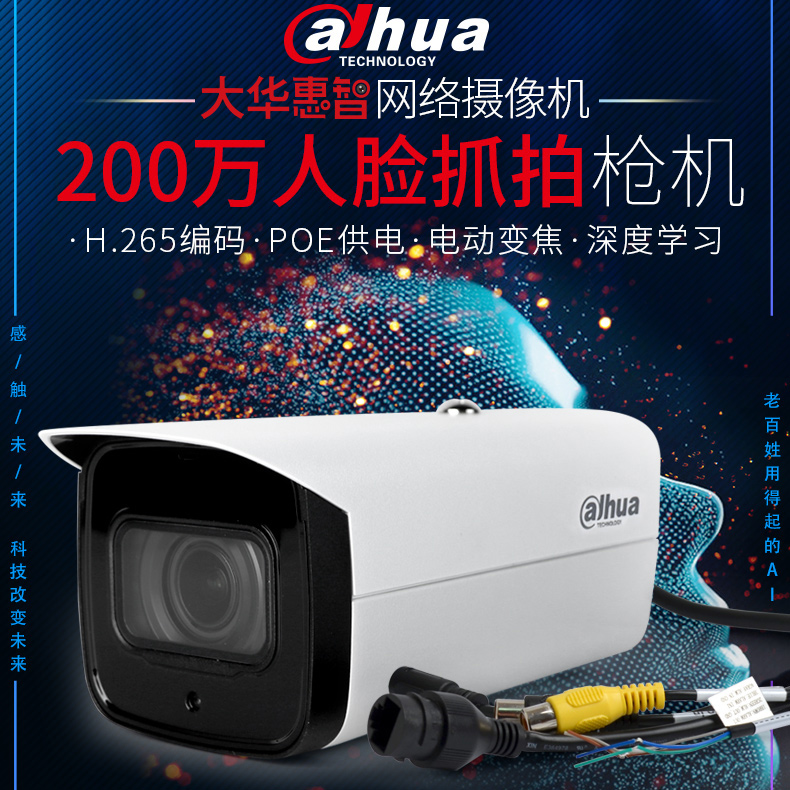 大华200万ai人脸识别监控抓拍网络摄像头 dh-ipc-hfw4243f-zyl-as