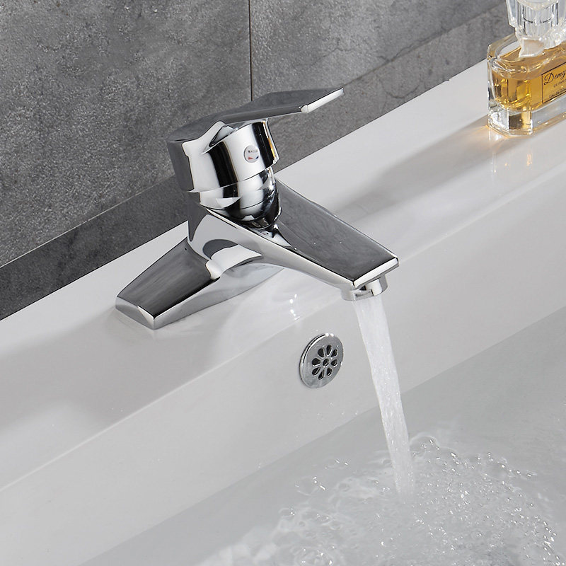 水龙头冷热 全铜面盆双孔冷暖 三孔台盆卫生间洗手盆洗脸盆水龙头