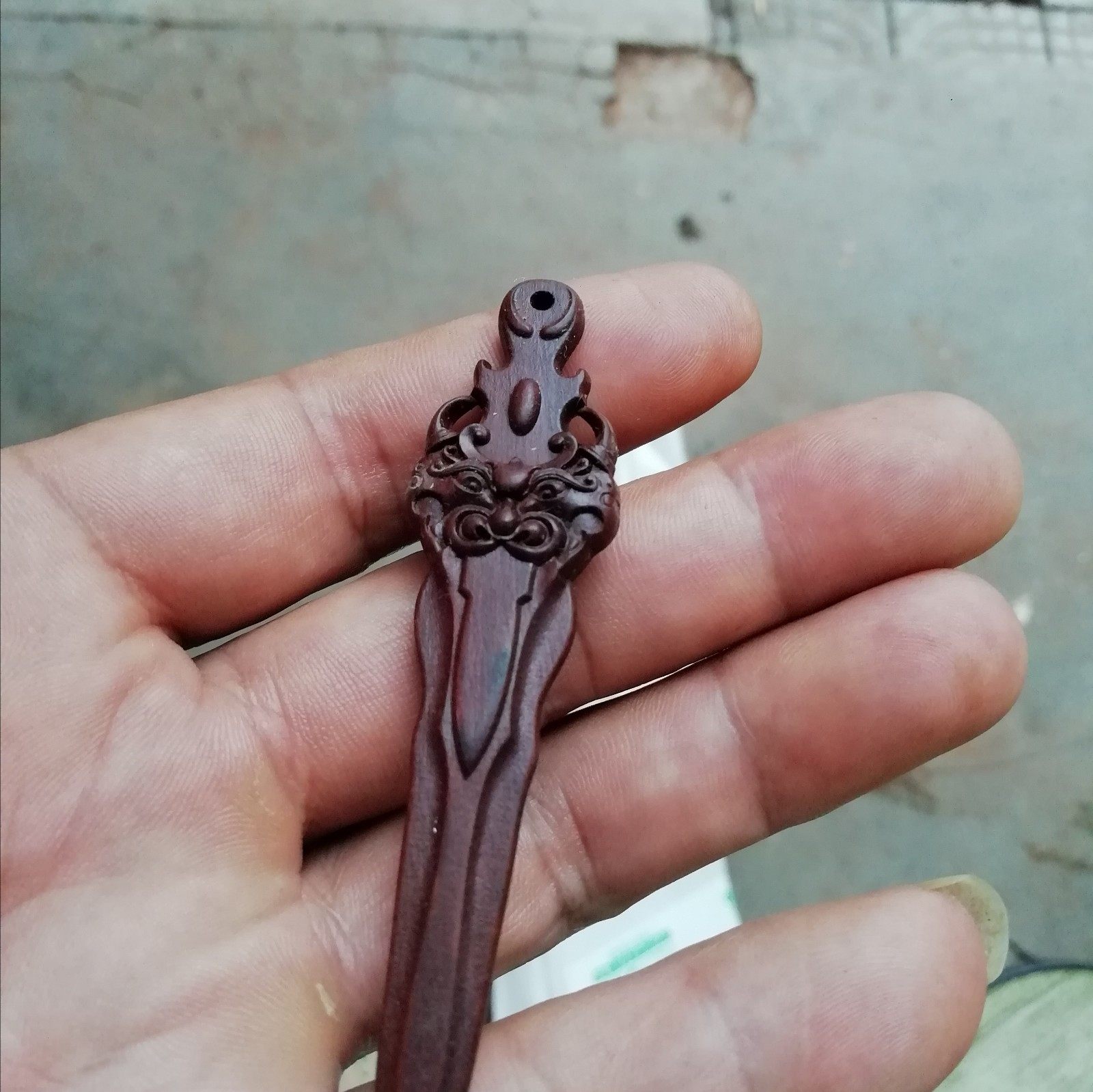 天然雷击枣木虎头小剑吊坠男土霸气饰品转运饰品