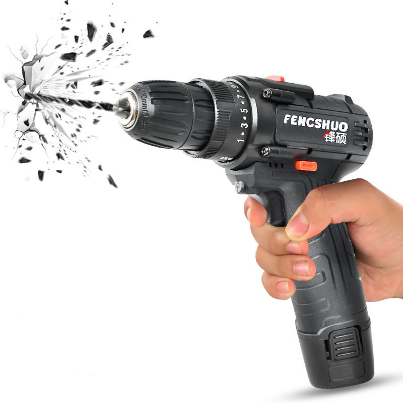 12v双速充电钻大功率手电钻锂电钻手枪钻家用电动螺丝刀电转工具