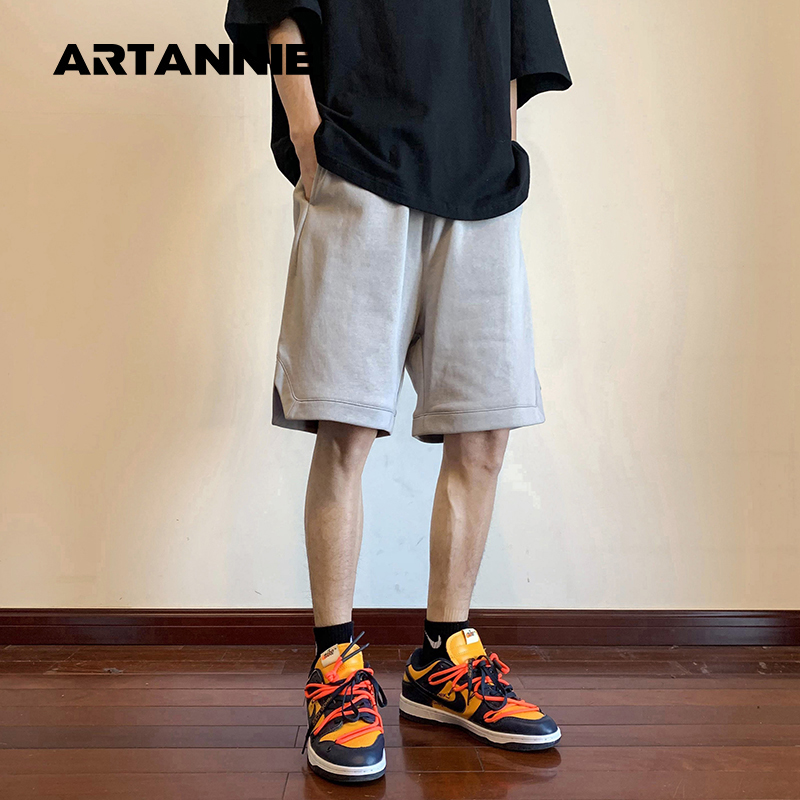 ARTANNIE运动短裤男夏季日系复古潮牌薄款五分裤子休闲宽松沙滩裤
