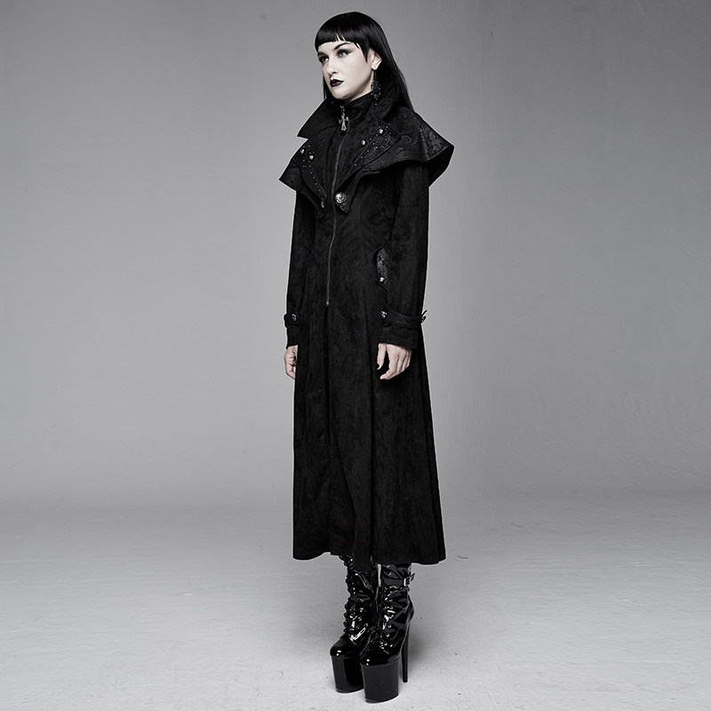 钢铁老爷朋克街头黑色大衣大衣哥哥特摇滚欧美风个性风衣
