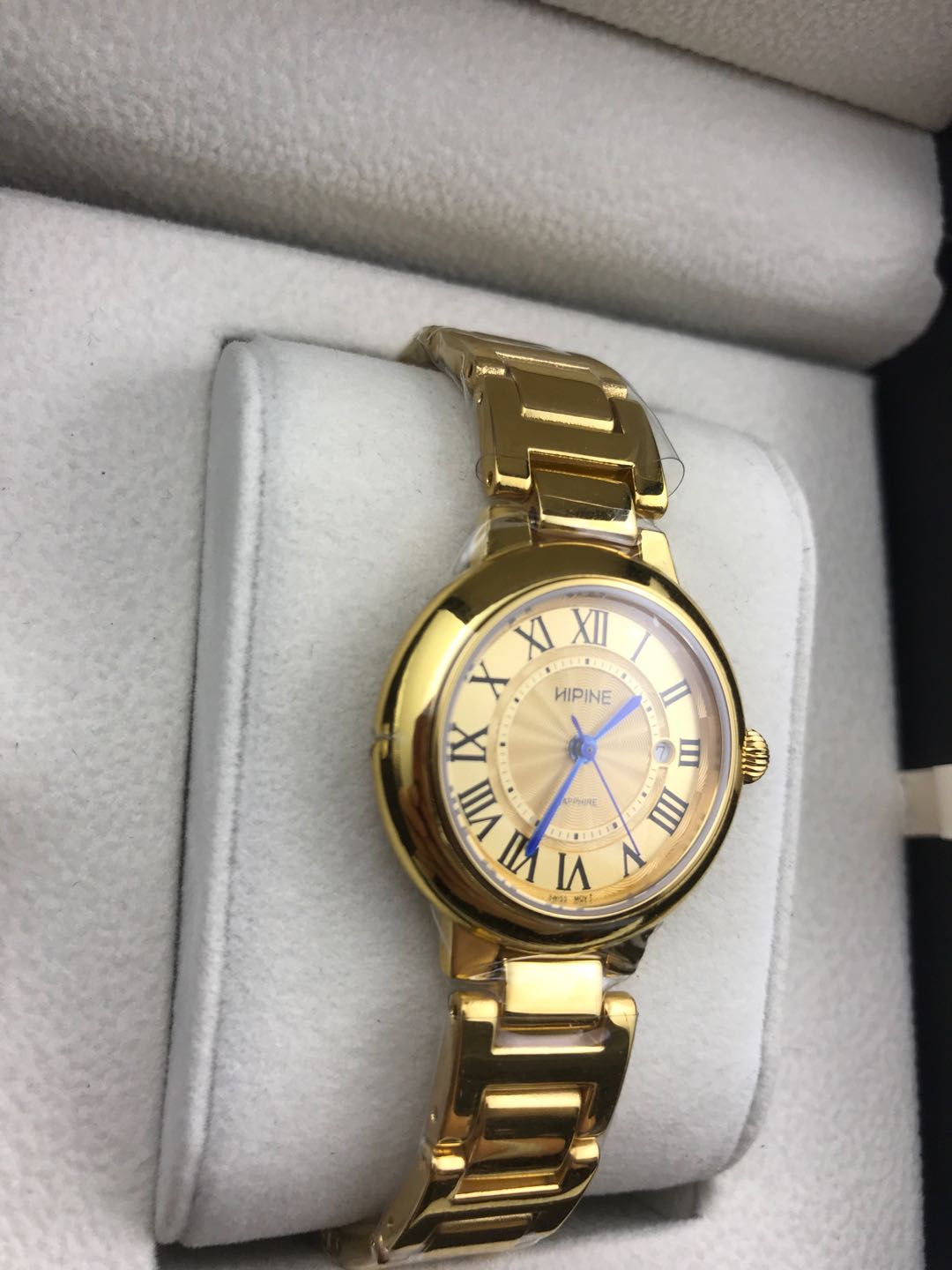 足金999黄金表链表壳进口防水机芯高档表西普尼金表纯金女士正品