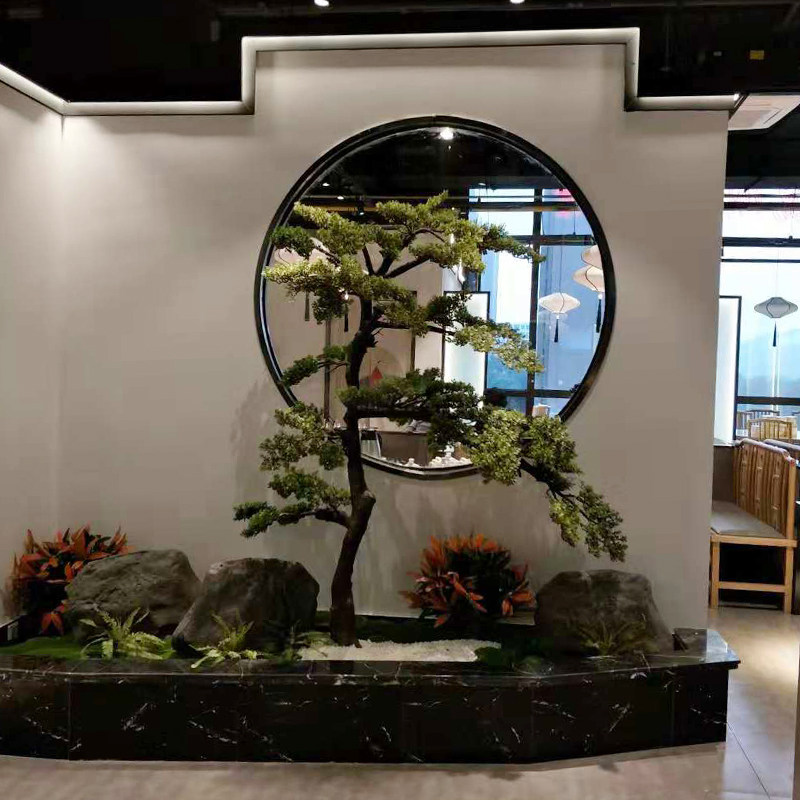 仿真绿植定制搭配造景落地玄关汉松植物罗汉松仿真植物盆景