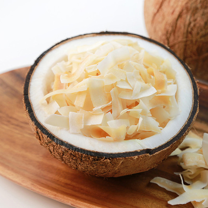 椰子香脆烘焙椰肉即食粒碎金椰黄金椰海南特产椰子片