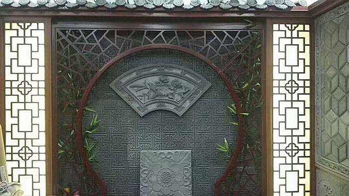 唐语砖雕仿古砖雕中式古建材料浮雕摆件四合院照壁影壁墙扇形梅