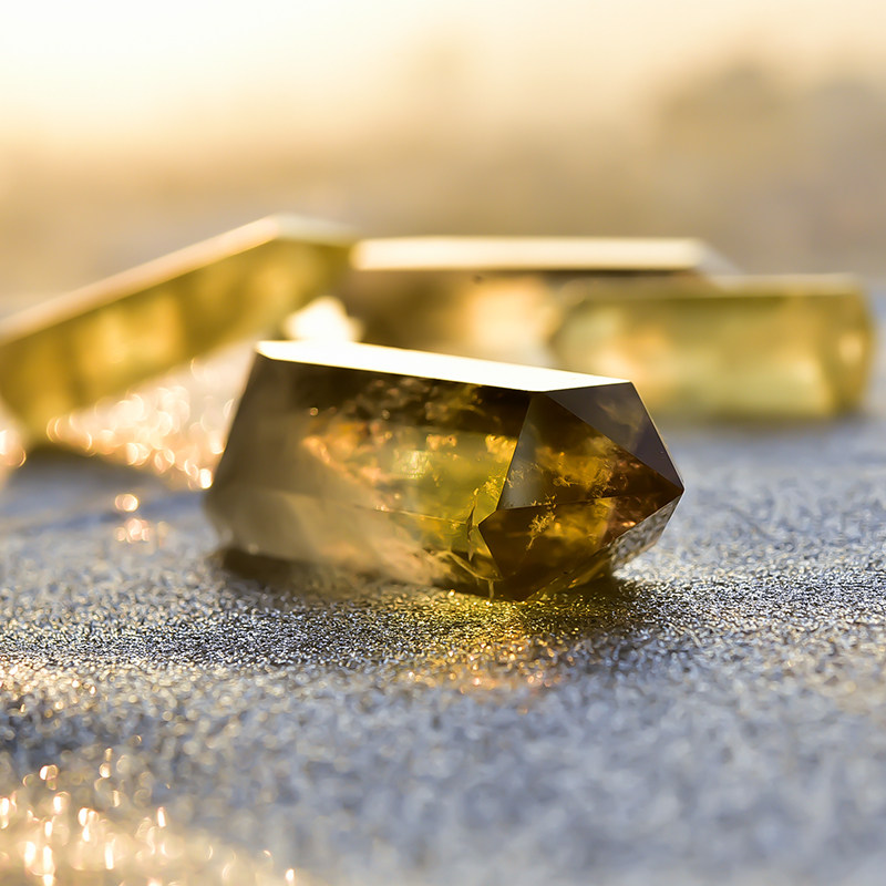 天然宝石石头石石头观赏奇石黄水晶晶体矿物标本摆件