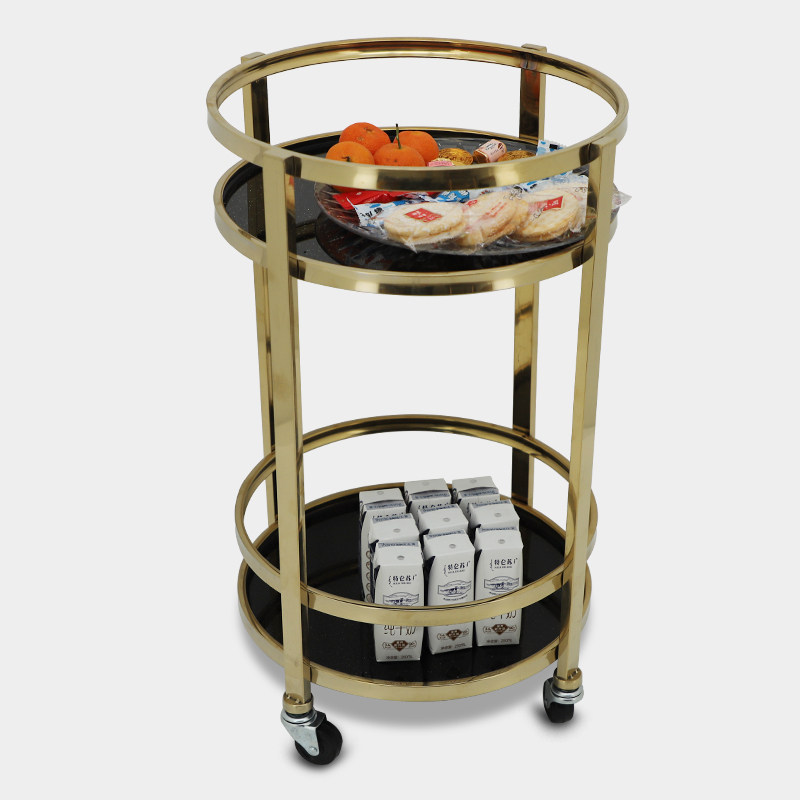 餐车左舟酒店商用轻奢推车餐厅手推车移动双层餐车