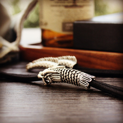 印弟安波洛领带 祥龙创意原创领绳纯银色 blol tie领绳休闲风