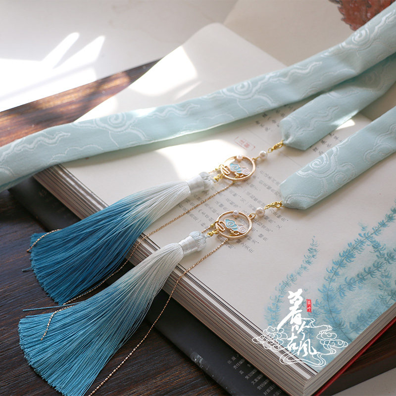 云深原创陈情忘机衍生抹额汉服古风古装男女通用云纹流苏发饰发带