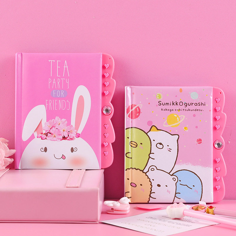 小学生带锁日记日记本本儿童可爱卡通创意便捷密码笔记本
