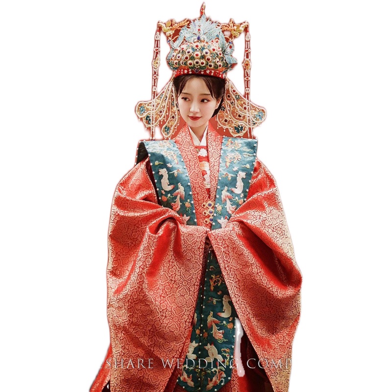 千山远黛皇后大衫明制汉服女婚服云锦凤冠霞帔汉服
