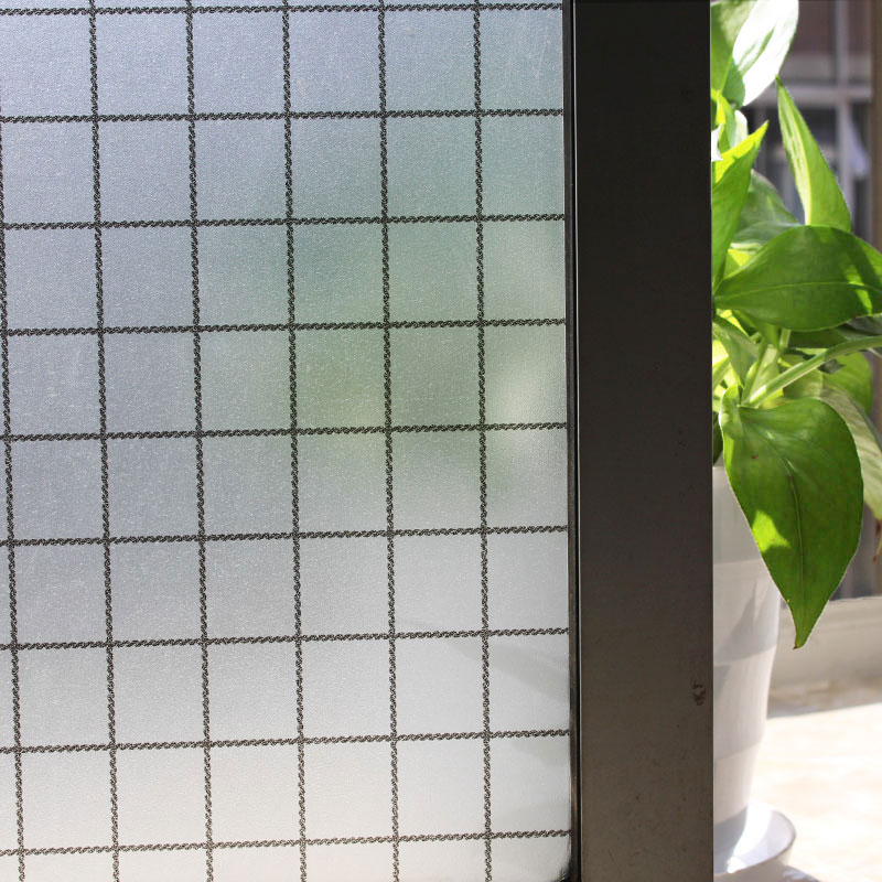 自粘磨砂方格玻璃贴膜浴室卫生间窗纸阳台移门透光不透明装饰防晒