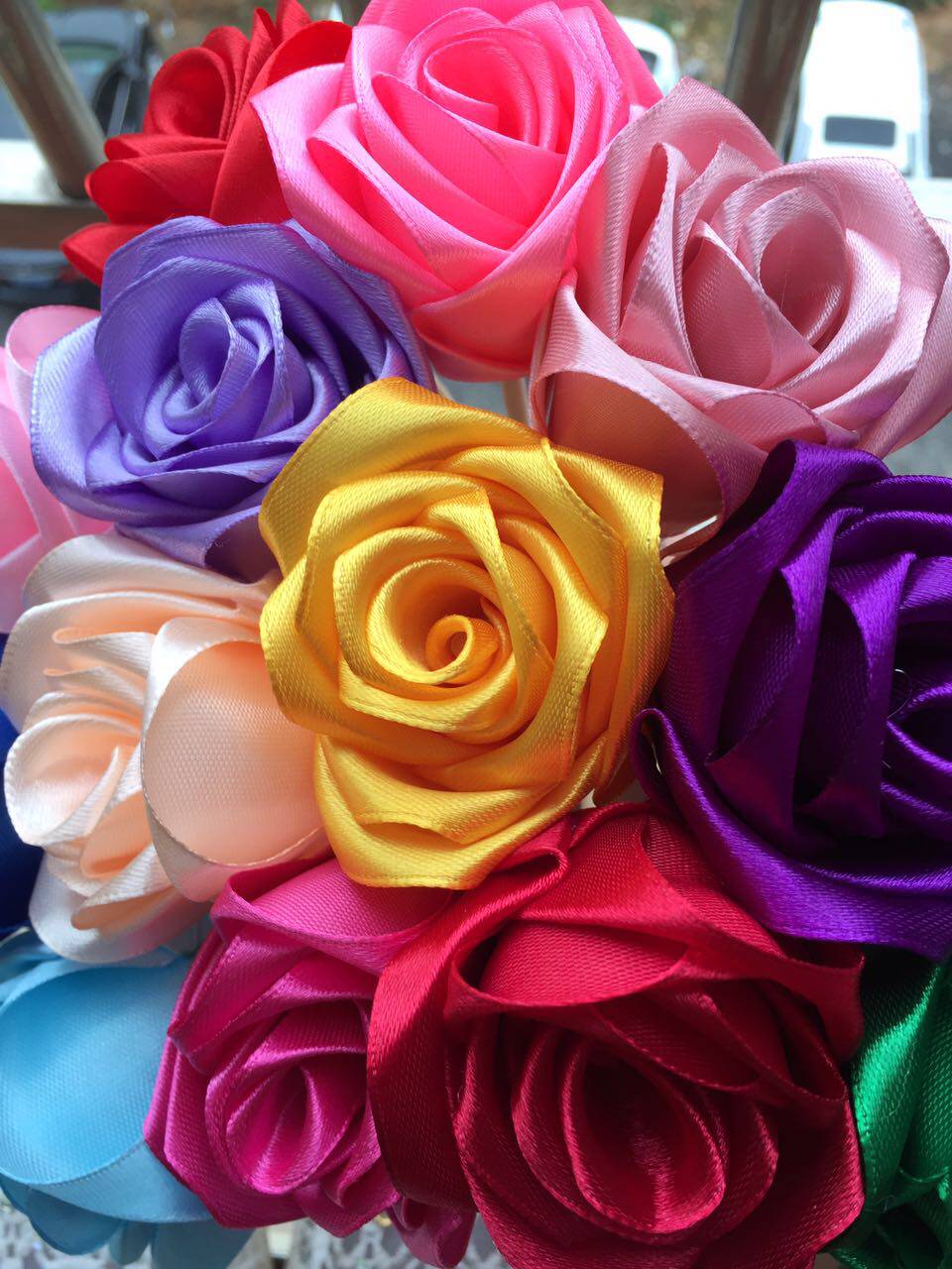 套装丝带手工diy玫瑰花材料4cm缎带制作花束丝带