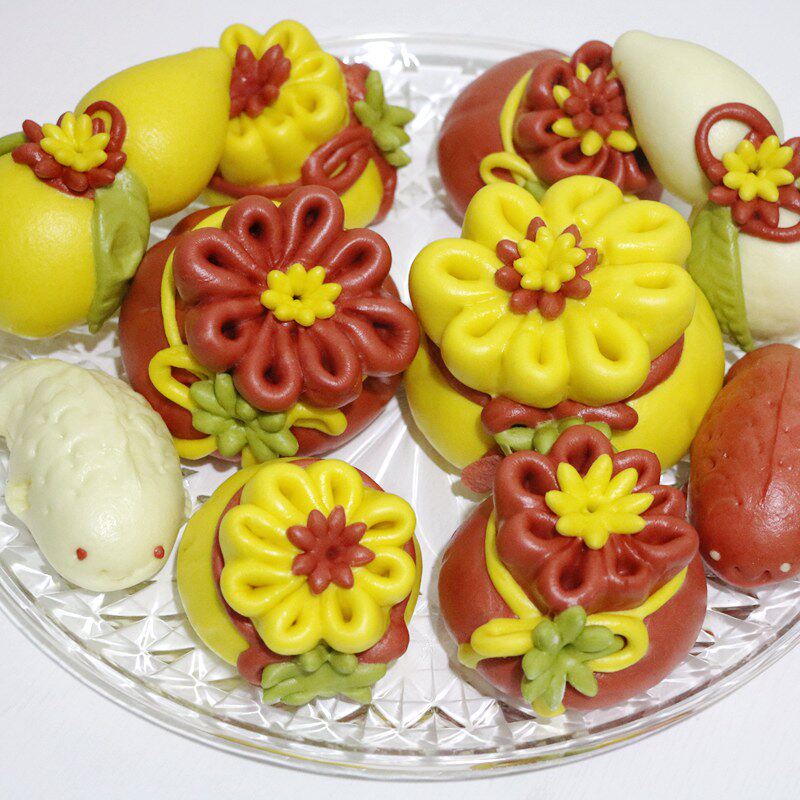 福禄葫芦福袋胶东花饽饽香饽饽祝寿礼盒生日馒头蛋糕山东大馒头_双氙