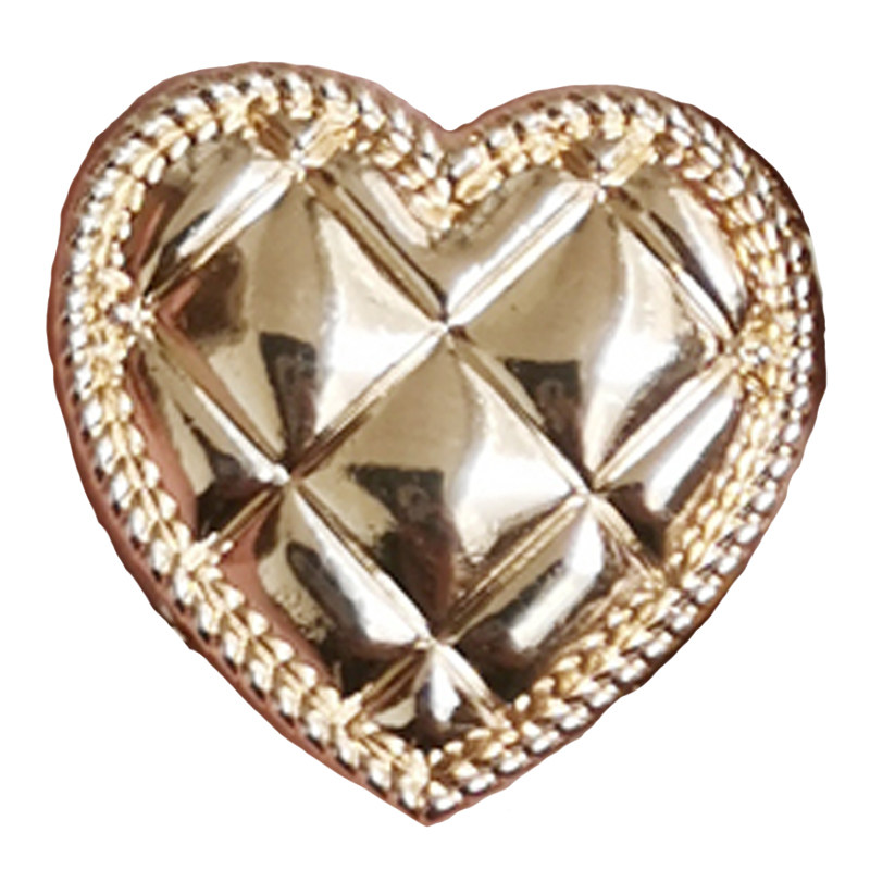 外套爱心金属钮扣哑光沙金金色龟面扣子心形纽扣