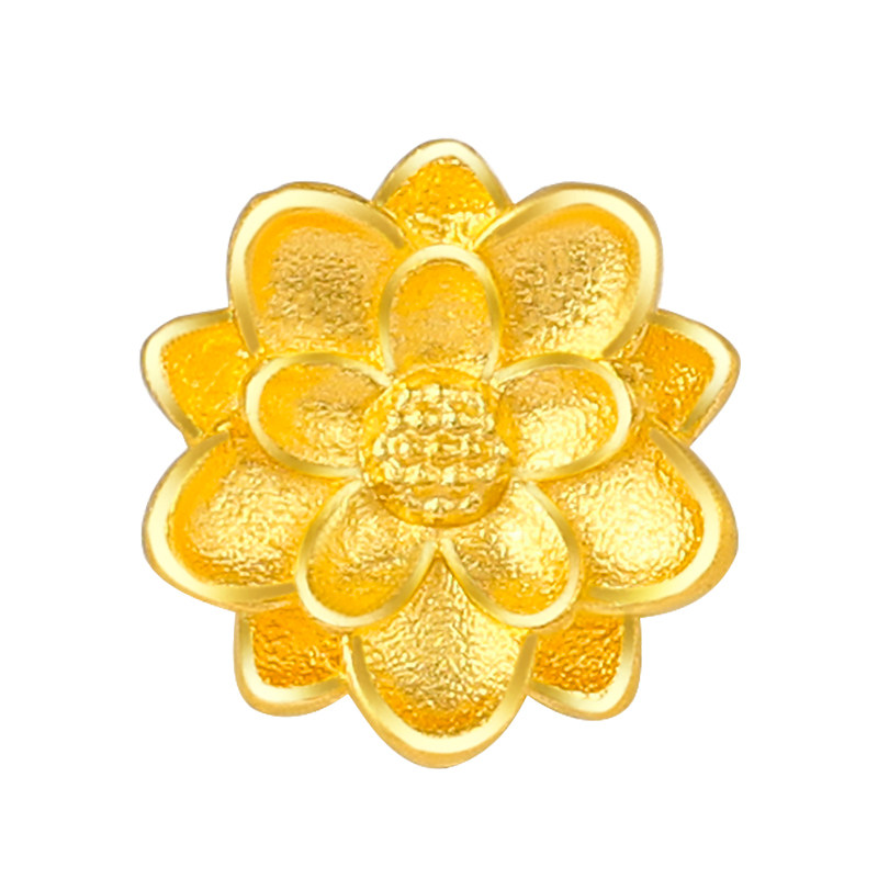 古法手工黄金莲花转运珠999足金荷花隔珠diy手链配件配饰女送妈妈