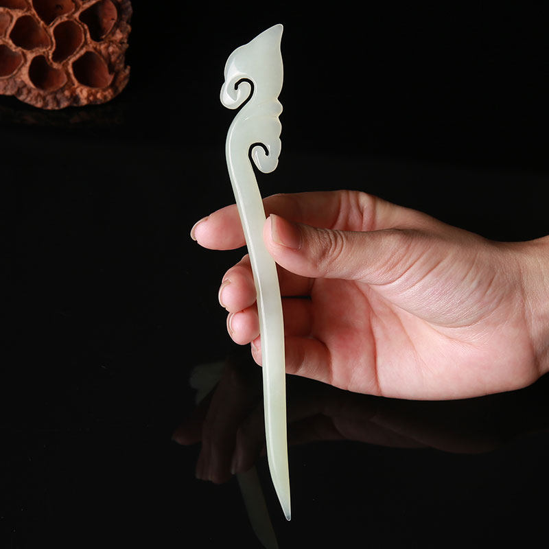 复古发簪头饰岫玉玉发钗簪玉石发饰古典民族风发饰