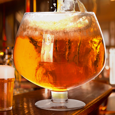 英雄酒杯鱼缸大杯特大号水杯大容量啤酒杯大号巨大巨型高脚杯