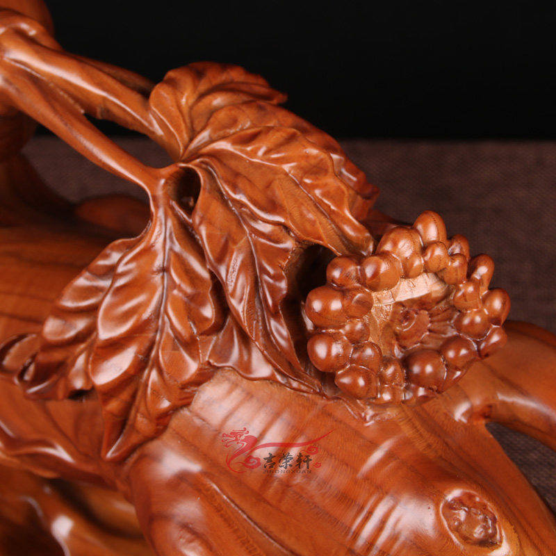 雕刻人参人生如意摆件客厅玄关电视柜木雕