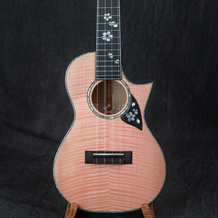 rainie小雨尤克里里静香粉色乌克丽丽26寸枫木樱花尤克里里