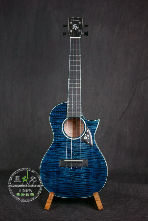 rainie小雨雨夜寒樱花尤克里里里侧孔26寸枫木尤克里里