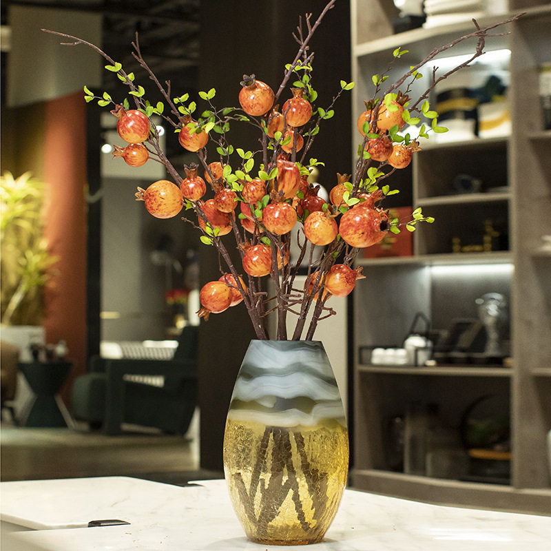 美式餐桌客厅玄关摆件插花玻璃房间样板房样板花瓶