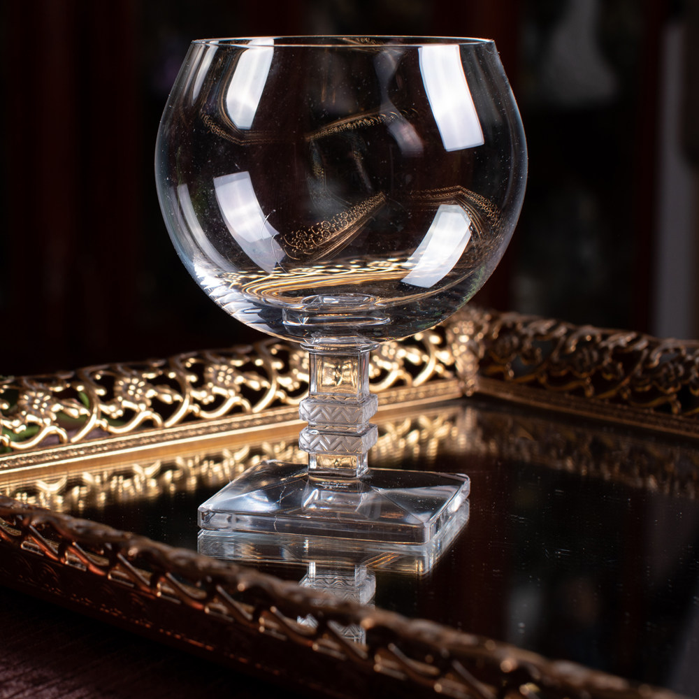 白兰地ins宫廷法国lalique磨砂手刻水晶酒杯洋酒异形