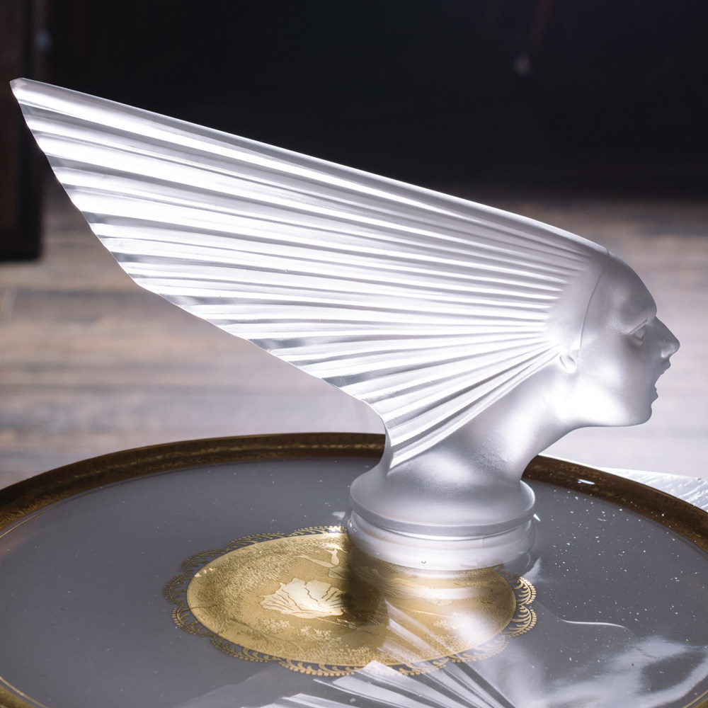 水晶胜利女神手工雕像磨砂玻璃莱俪欧式奢华客厅摆件