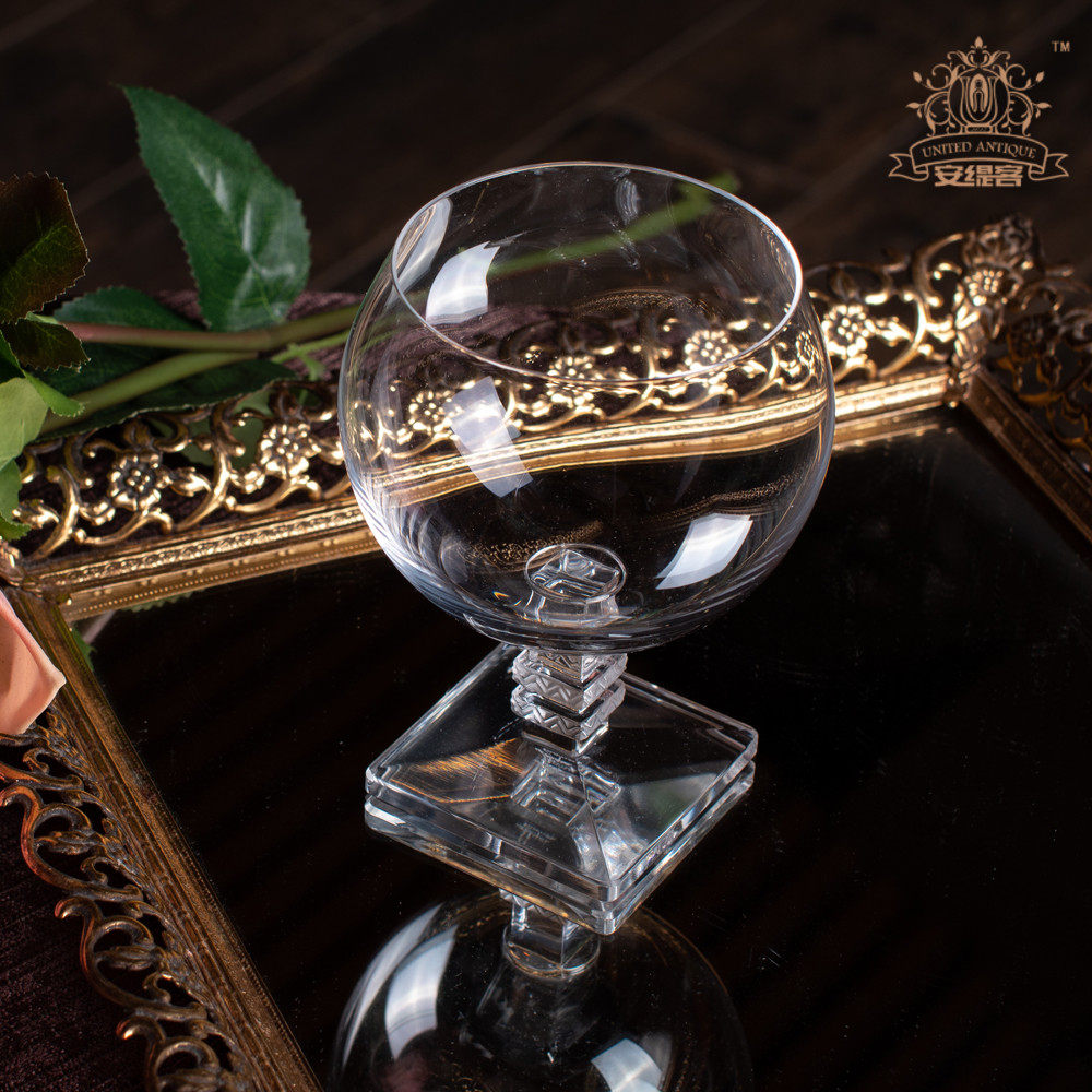 白兰地ins宫廷法国lalique磨砂手刻水晶酒杯洋酒异形